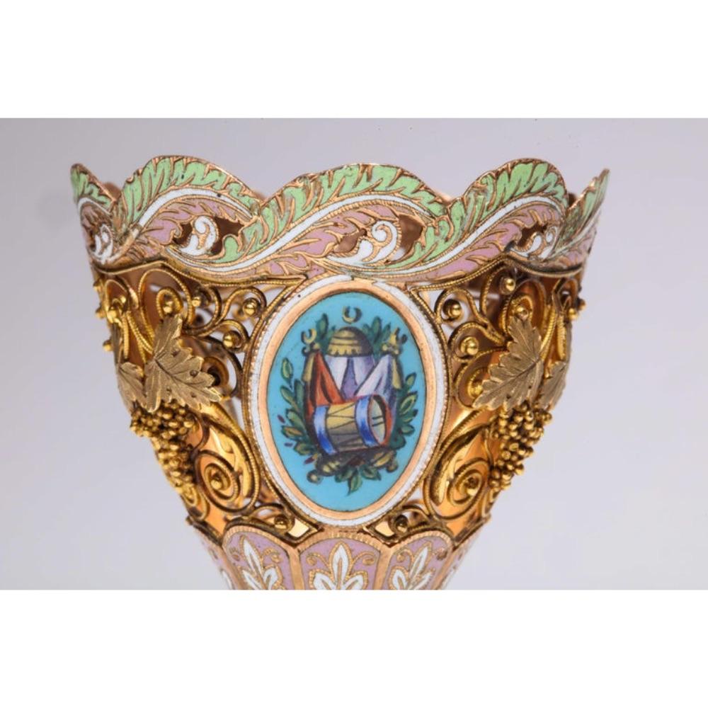 Swiss Gold and Enamel Zarf for the Turkish Market, circa 1840 3