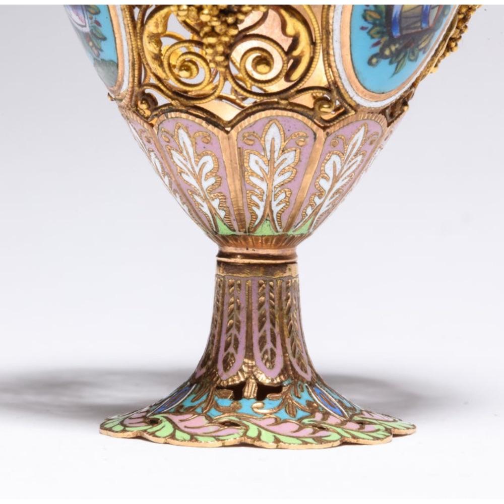 Swiss Gold and Enamel Zarf for the Turkish Market, circa 1840 5