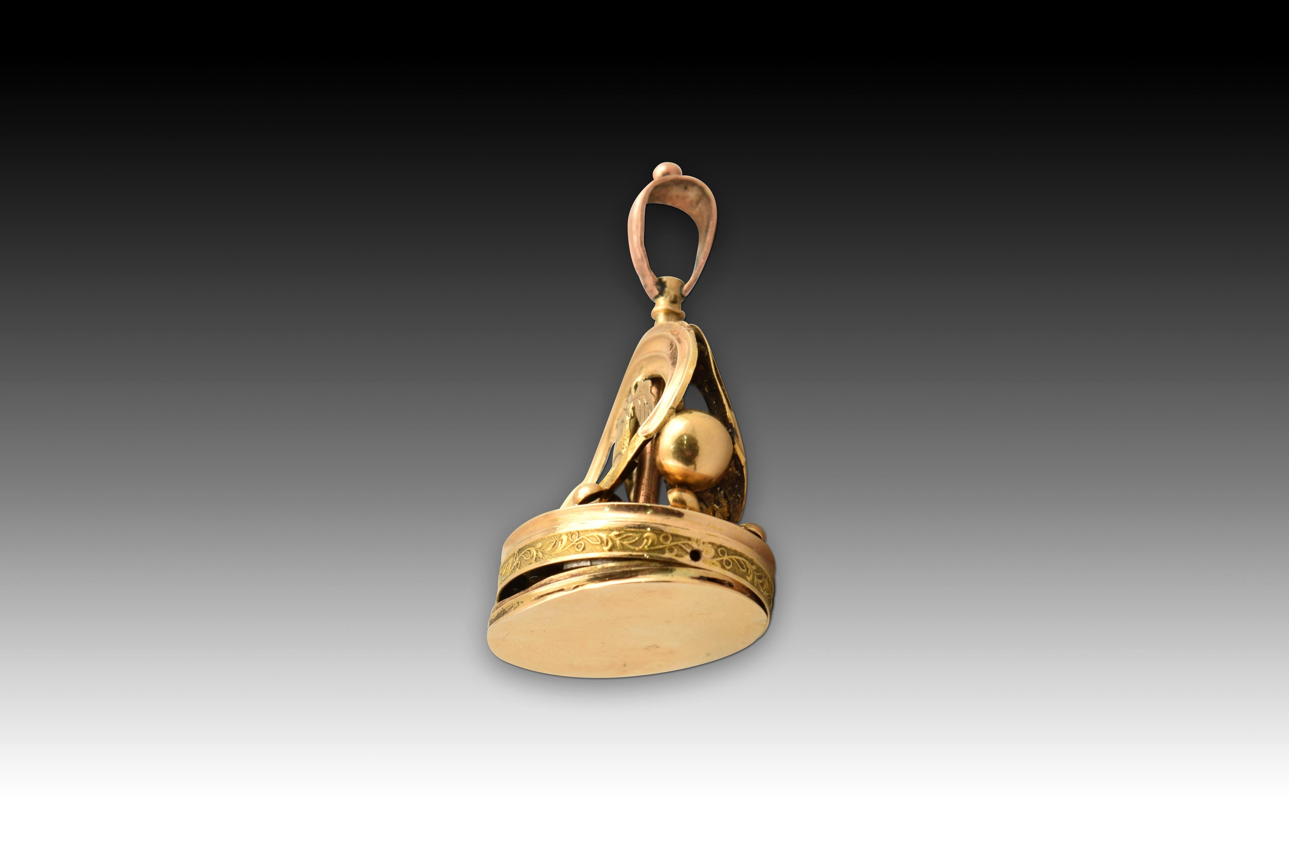 Sceau musical suisse à bouton en or, vers 1820 en vente 1