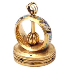 Swiss gold musical fob seal in 18 karat gold