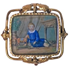 Swiss Gold Portrait Miniature circa 1800 Attributed to Anton Graff