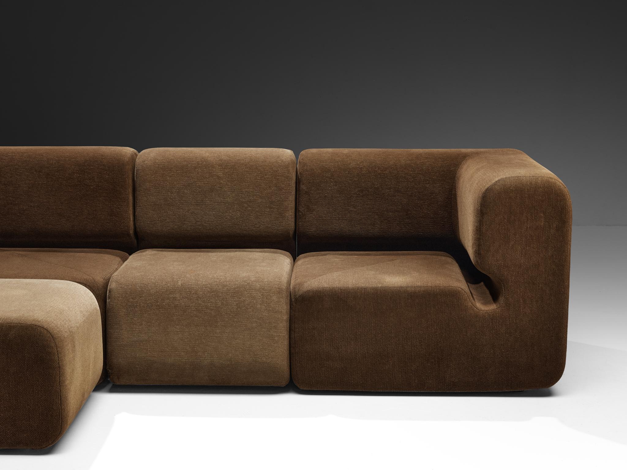 Sofá Modular Swiss Grand en Tela Marrón en venta 5