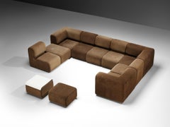 Swiss Grand Modular Sofa in Brown Fabric
