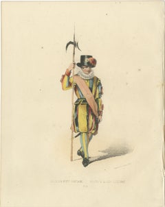 Swiss Guard in Petite Uniform: Handcolored Print, Plate 43, 1862