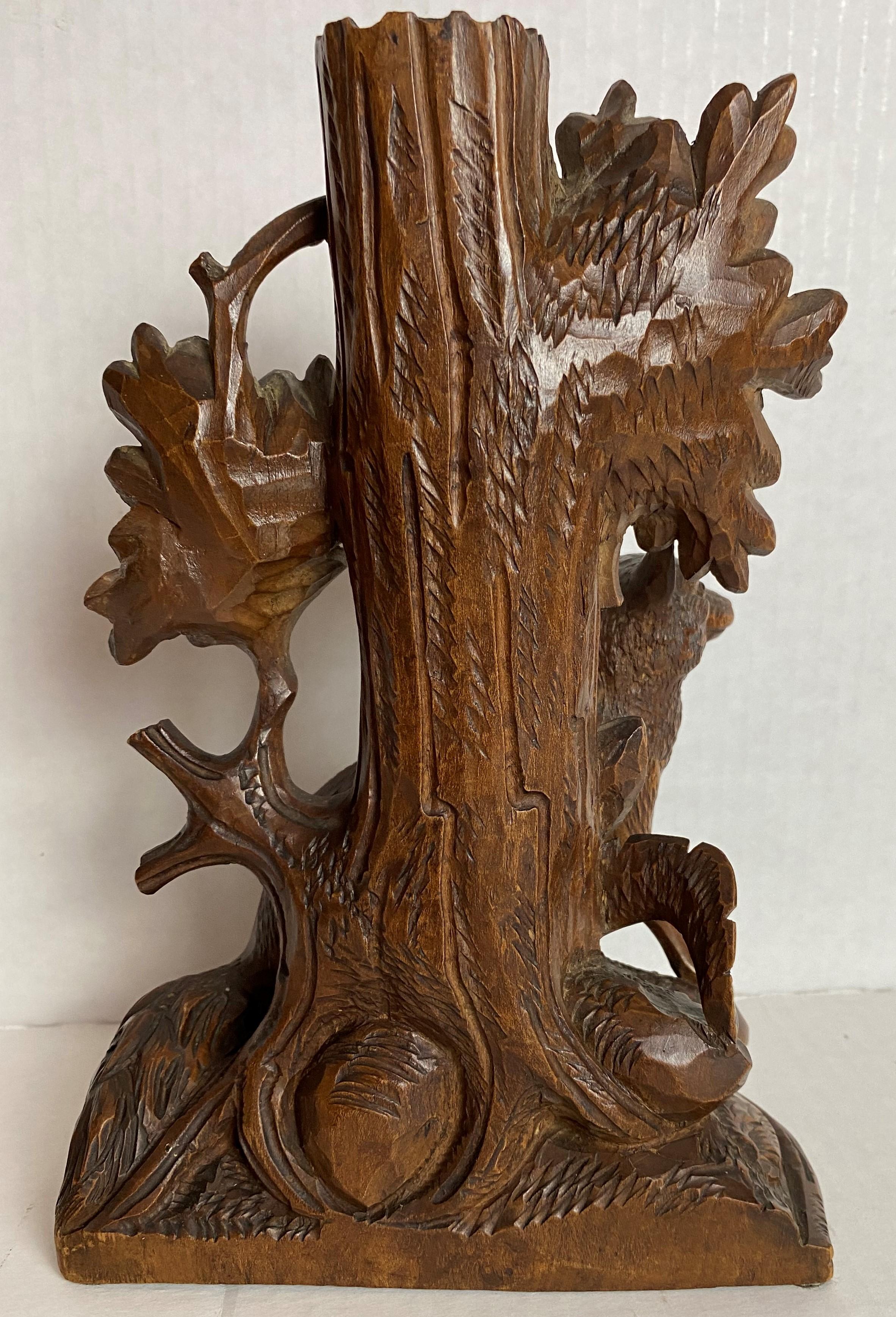 Hand-Carved Swiss Hand Carved Black Forest Figure of a Fox with Thermometer, circa 1880 For Sale