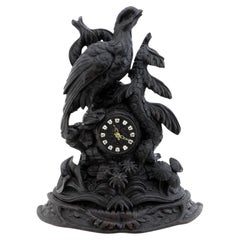 Antique Swiss Hand-Carved Black Forest Game Clock