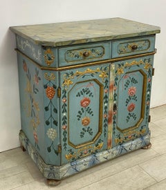 Hand Painted and Faux Marble Buffet Cabinet, Swiss or Swedish circa 1830