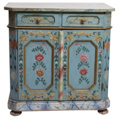 Hand Painted and Faux Marble Buffet Cabinet, Swiss or Swedish circa 1830