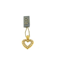 Swiss Heart Pendant Yellow Gold with Diamonds