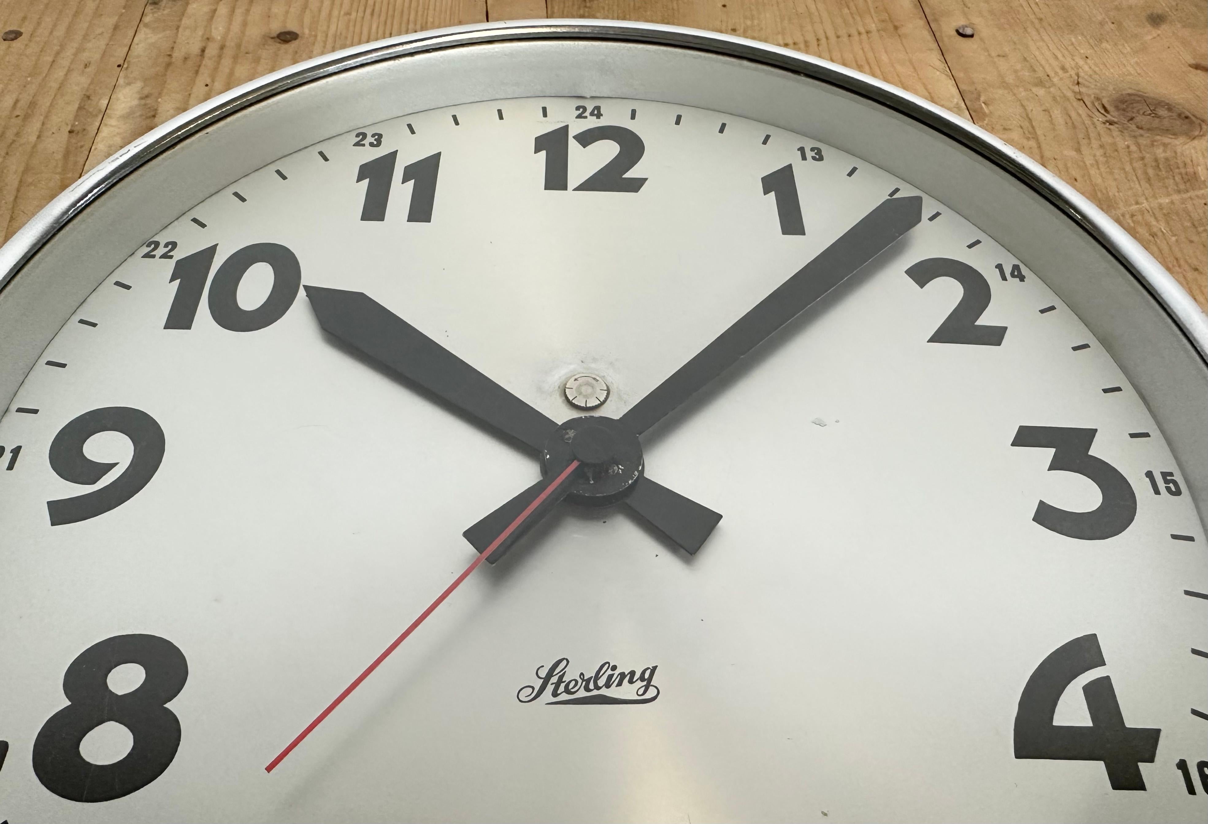 Swiss Industrial Wall Clock from Sterling, 1960s For Sale 4