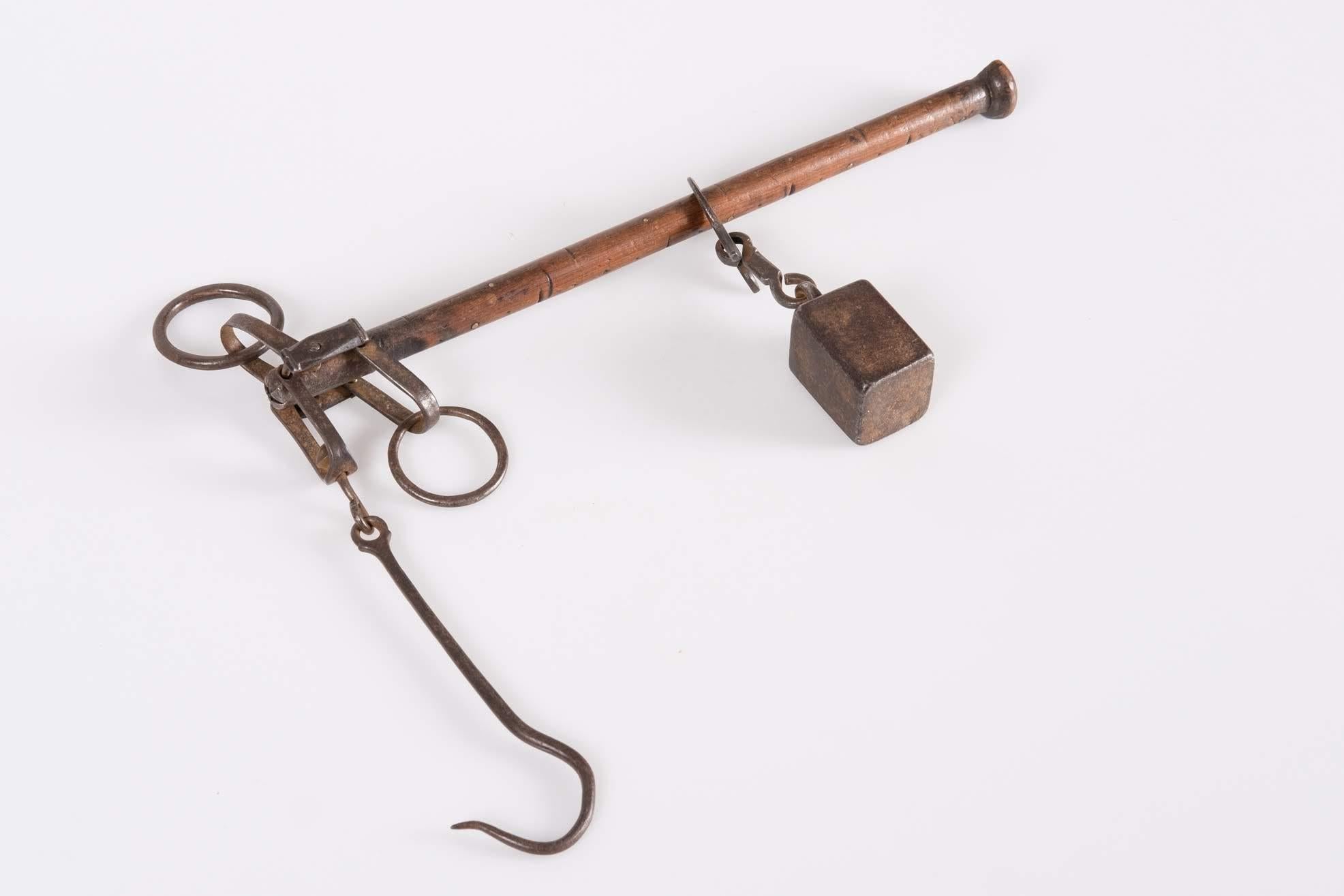 19th Century Swiss Iron and Wood Scale, Switzerland, Early 1800 For Sale