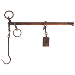 Antique Swiss Iron and Wood Scale, Switzerland, Early 1800