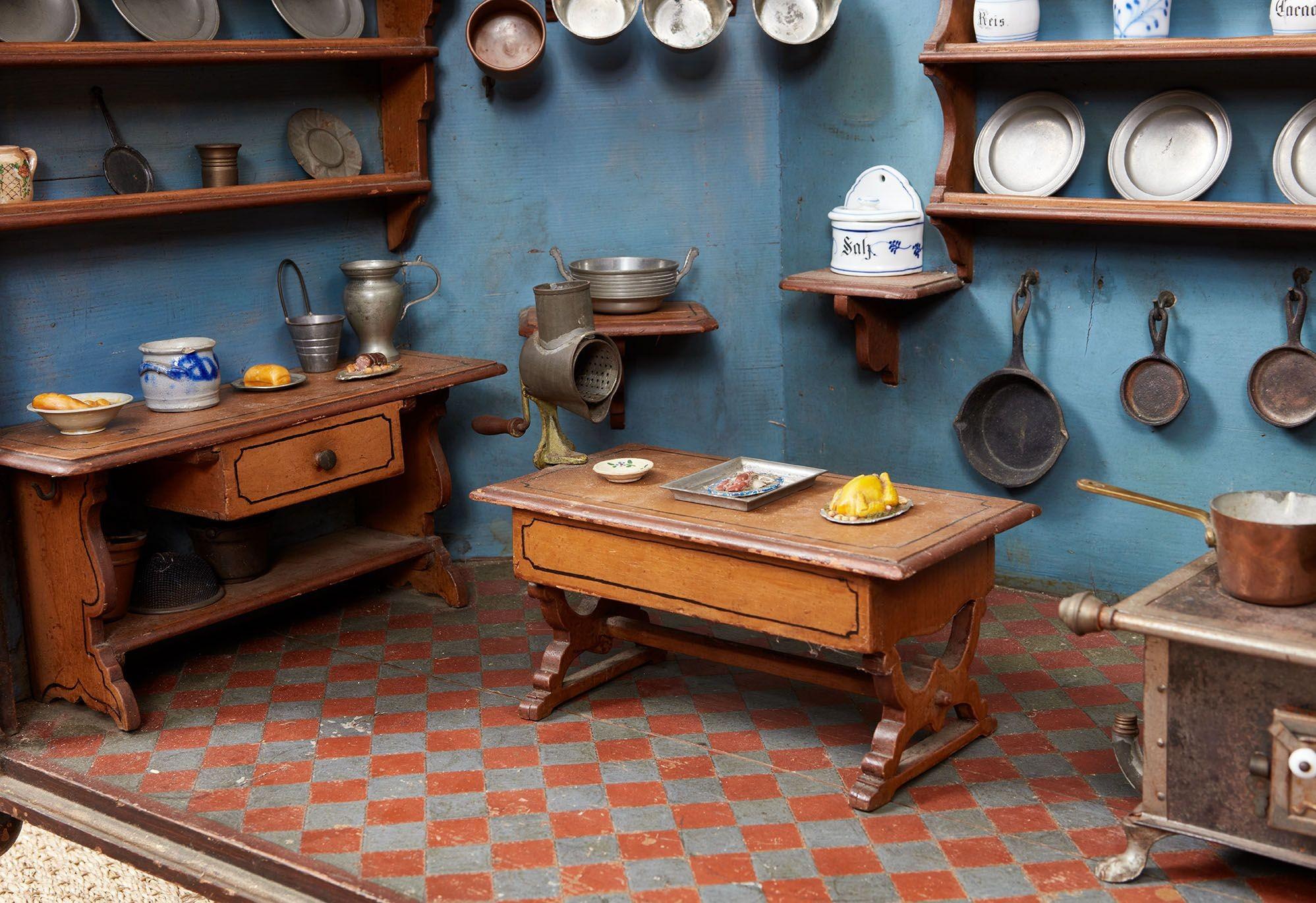 Folk Art Swiss Kitchen Diorama For Sale