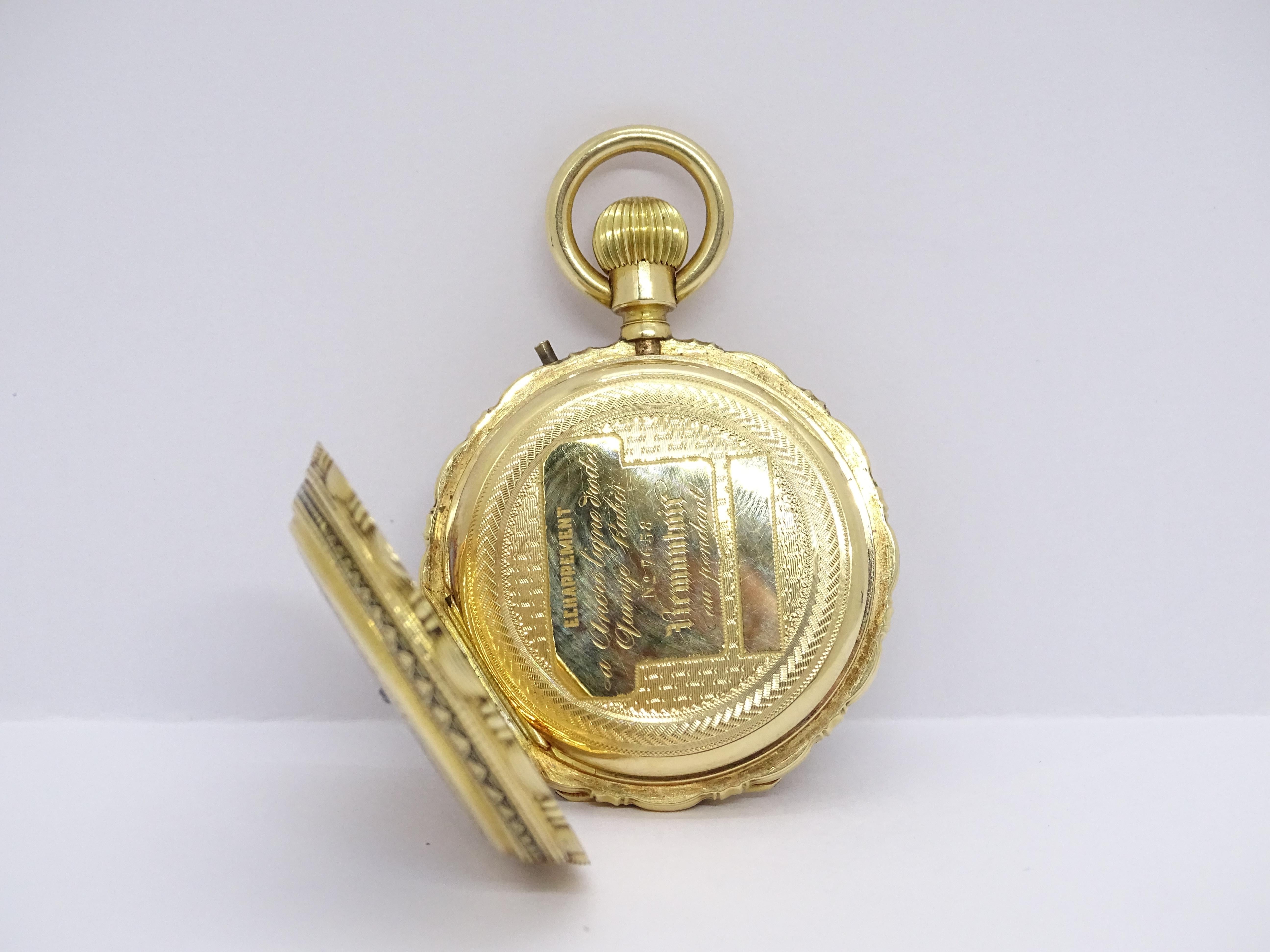 Swiss Ladies Gold Enamel Rubies  Watch / Pocket Watch, Charles-Edouard Lardet 12