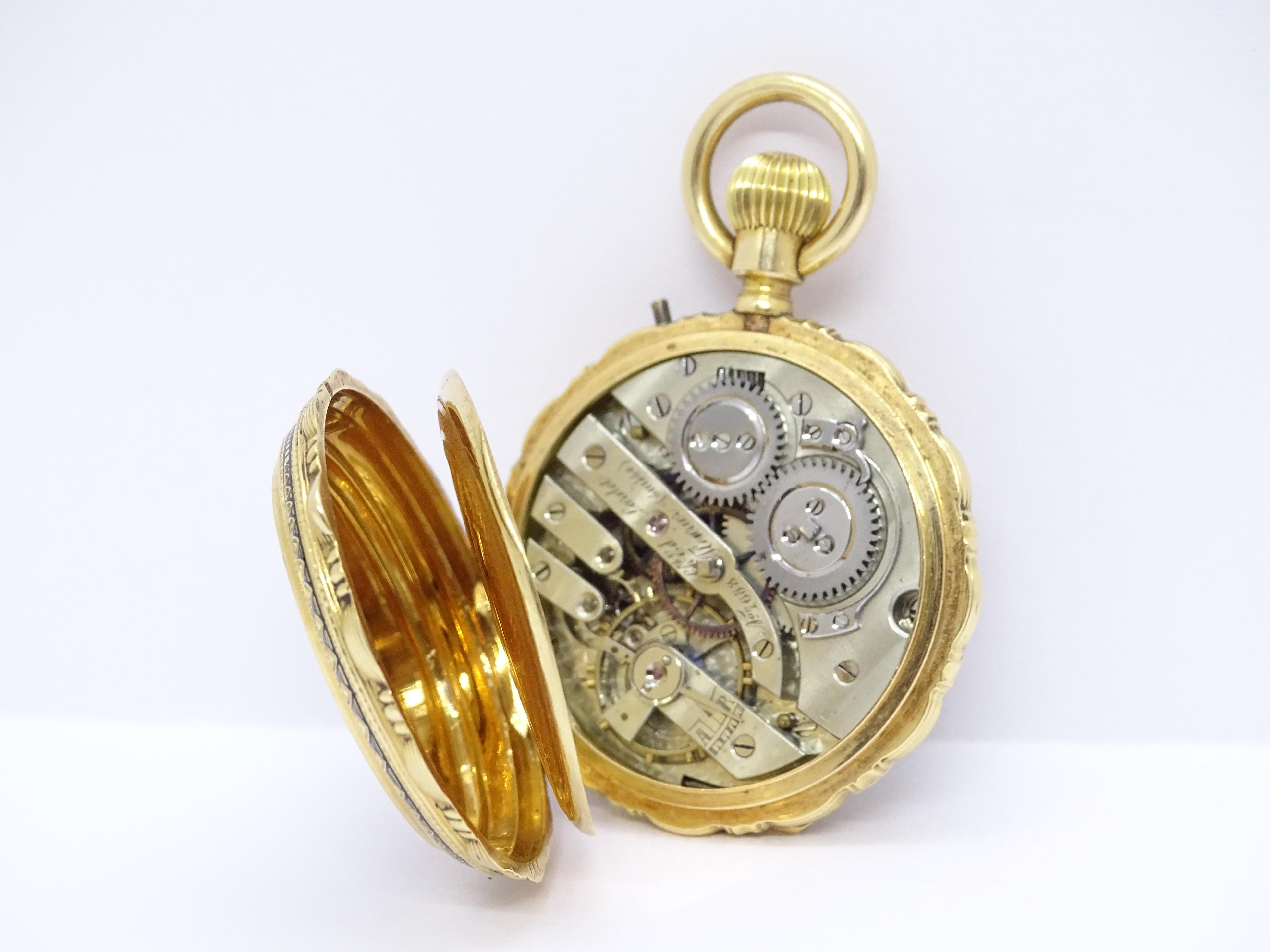 Swiss Ladies Gold Enamel Rubies  Watch / Pocket Watch, Charles-Edouard Lardet 14