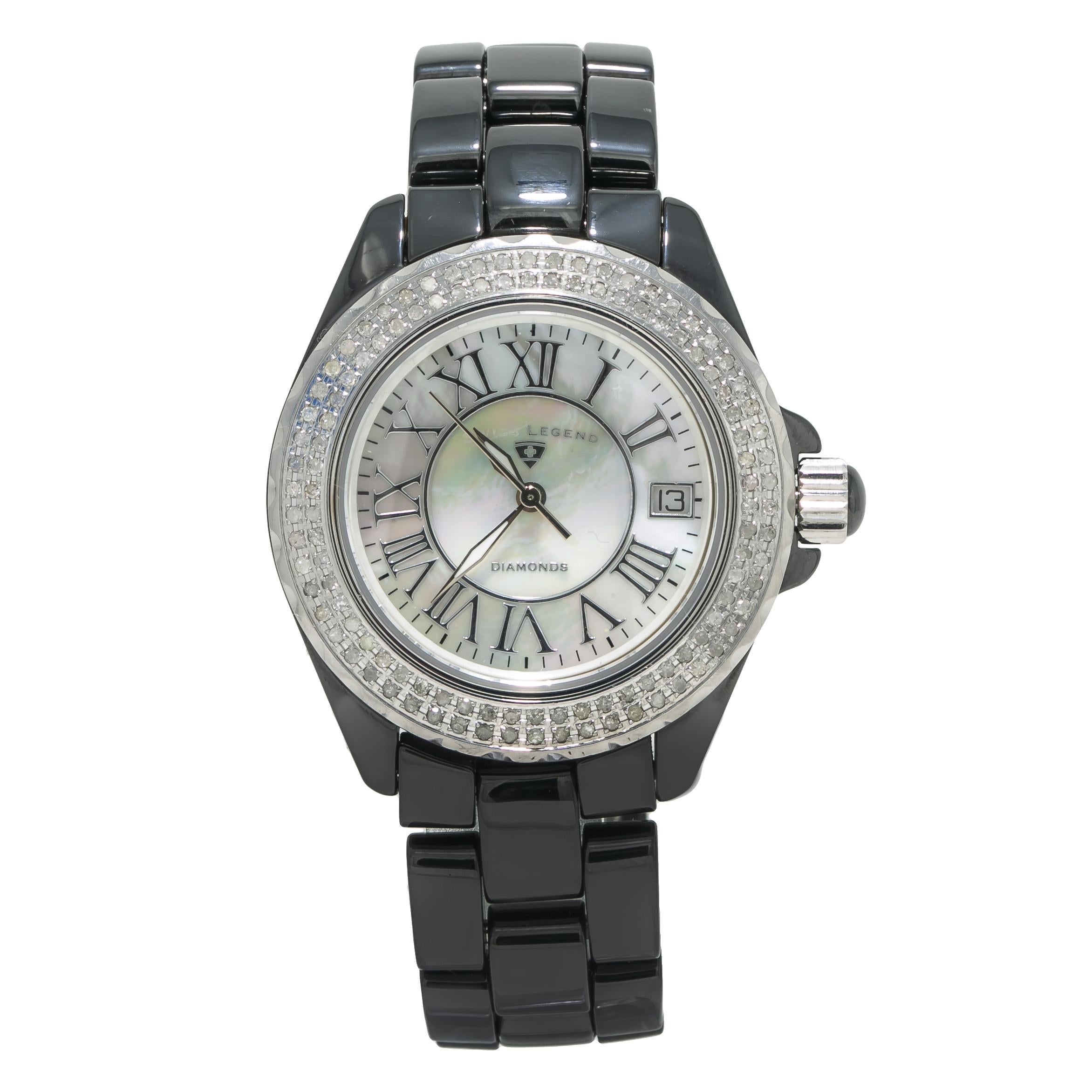 Schweizer Legende Karamica Diamanten 20051-WBKWSR:: Perlmutt Damen