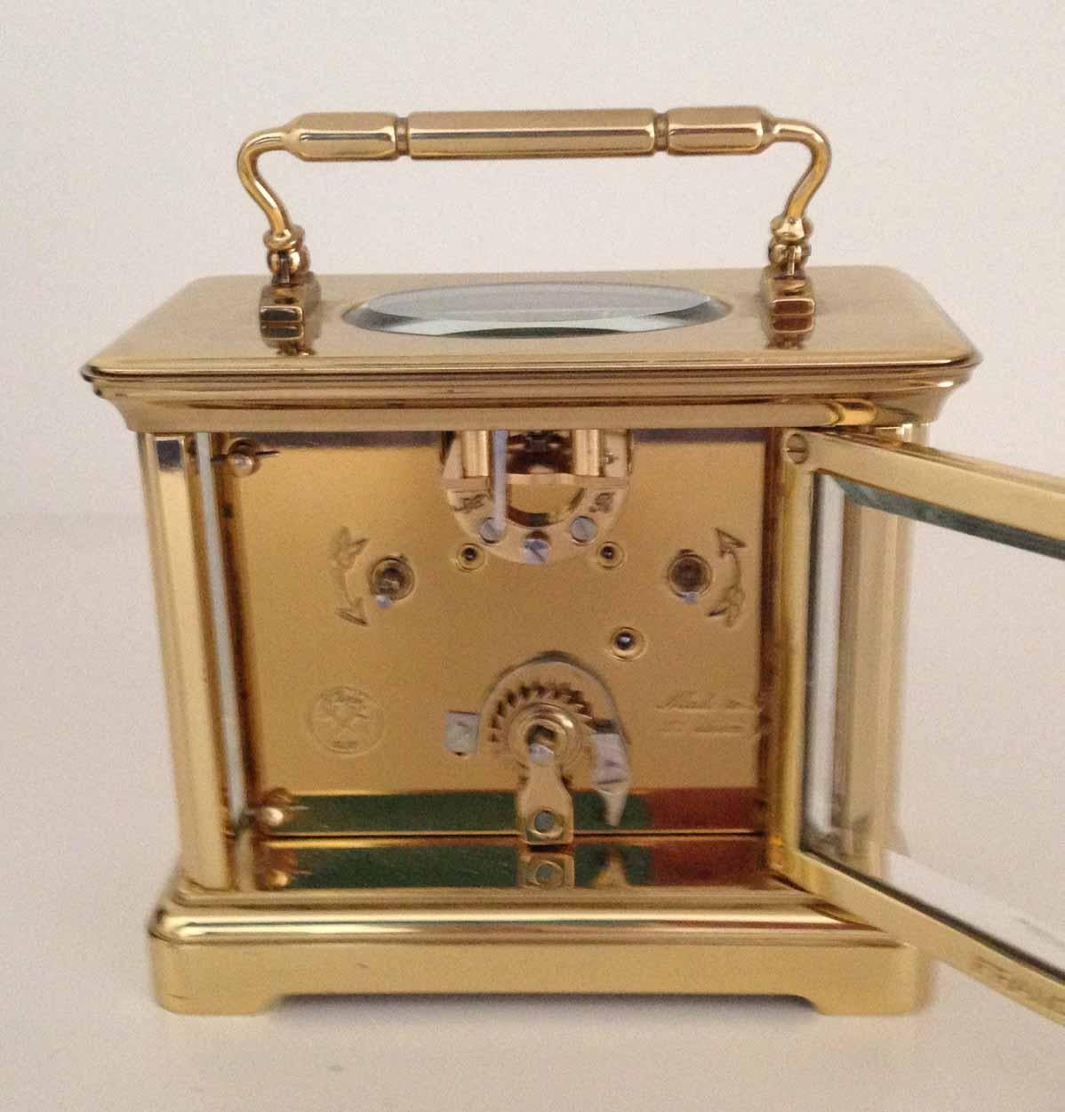 Swiss L'Epee Dual Timezone Miniature Carriage Clock, Late 20th Century In Good Condition In Melbourne, Victoria