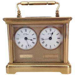 Vintage Swiss L'Epee Dual Timezone Miniature Carriage Clock, Late 20th Century