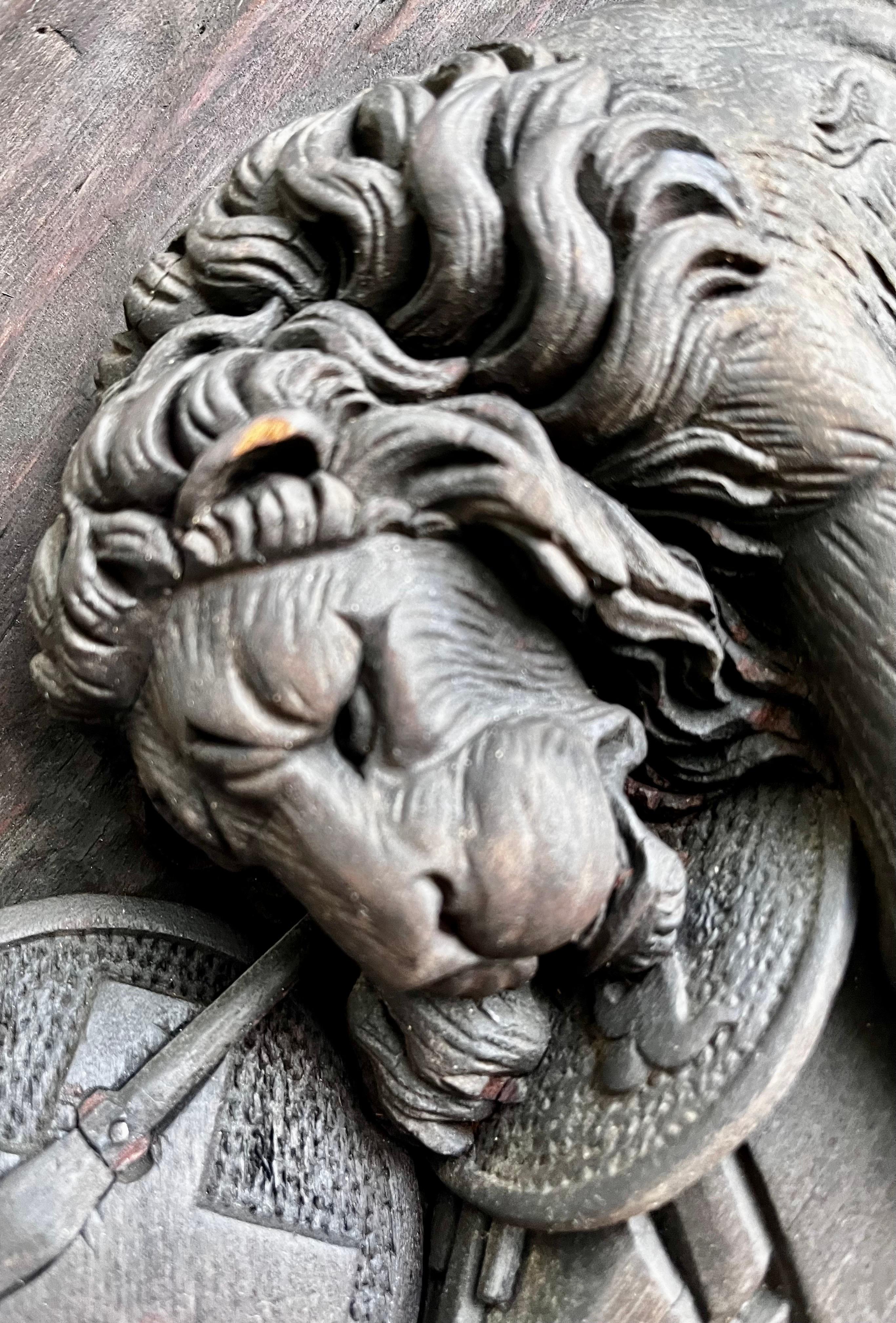 Swiss Lion of Lucerne Relief Carving Plaque 1