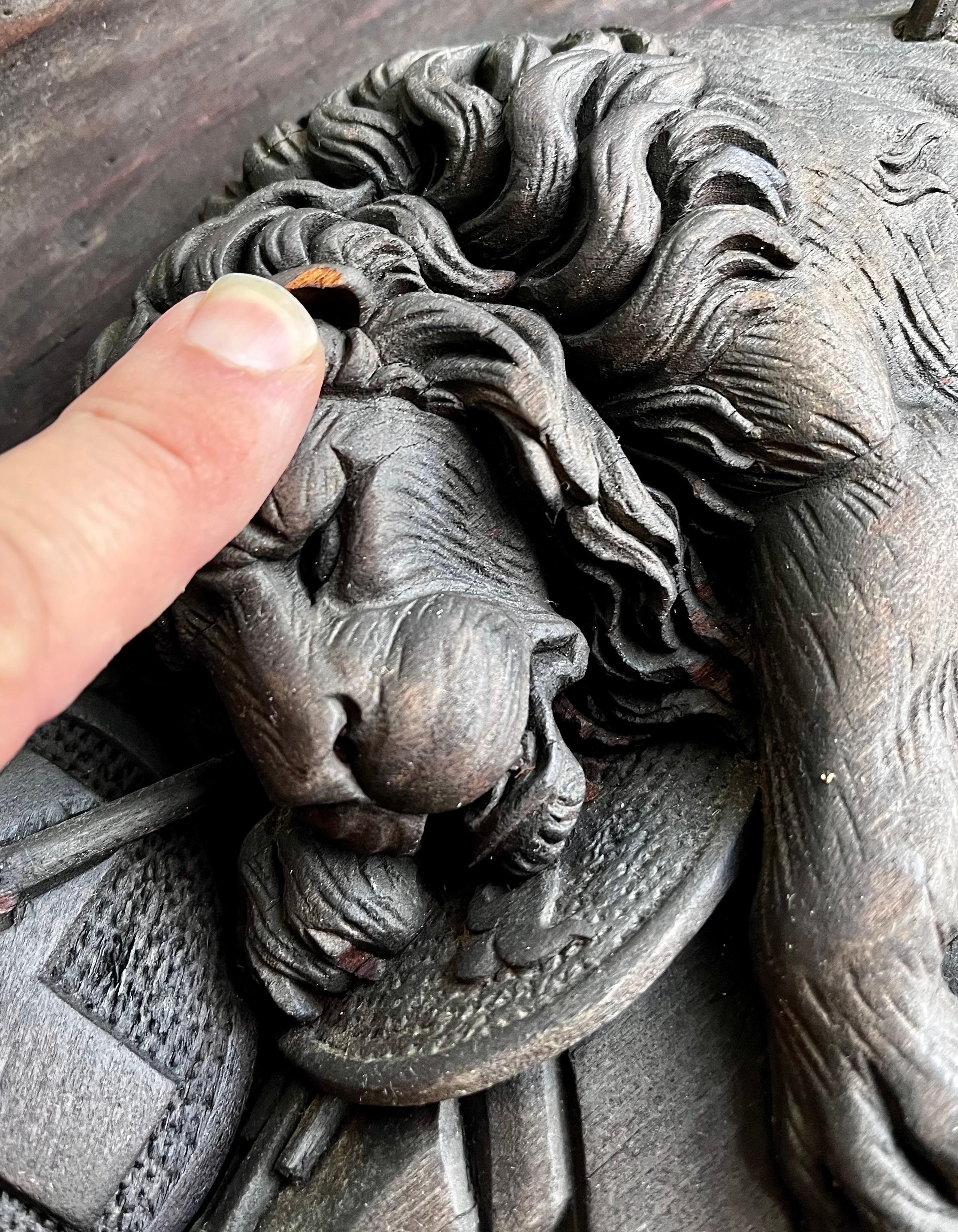 Swiss Lion of Lucerne Relief Carving Plaque 2