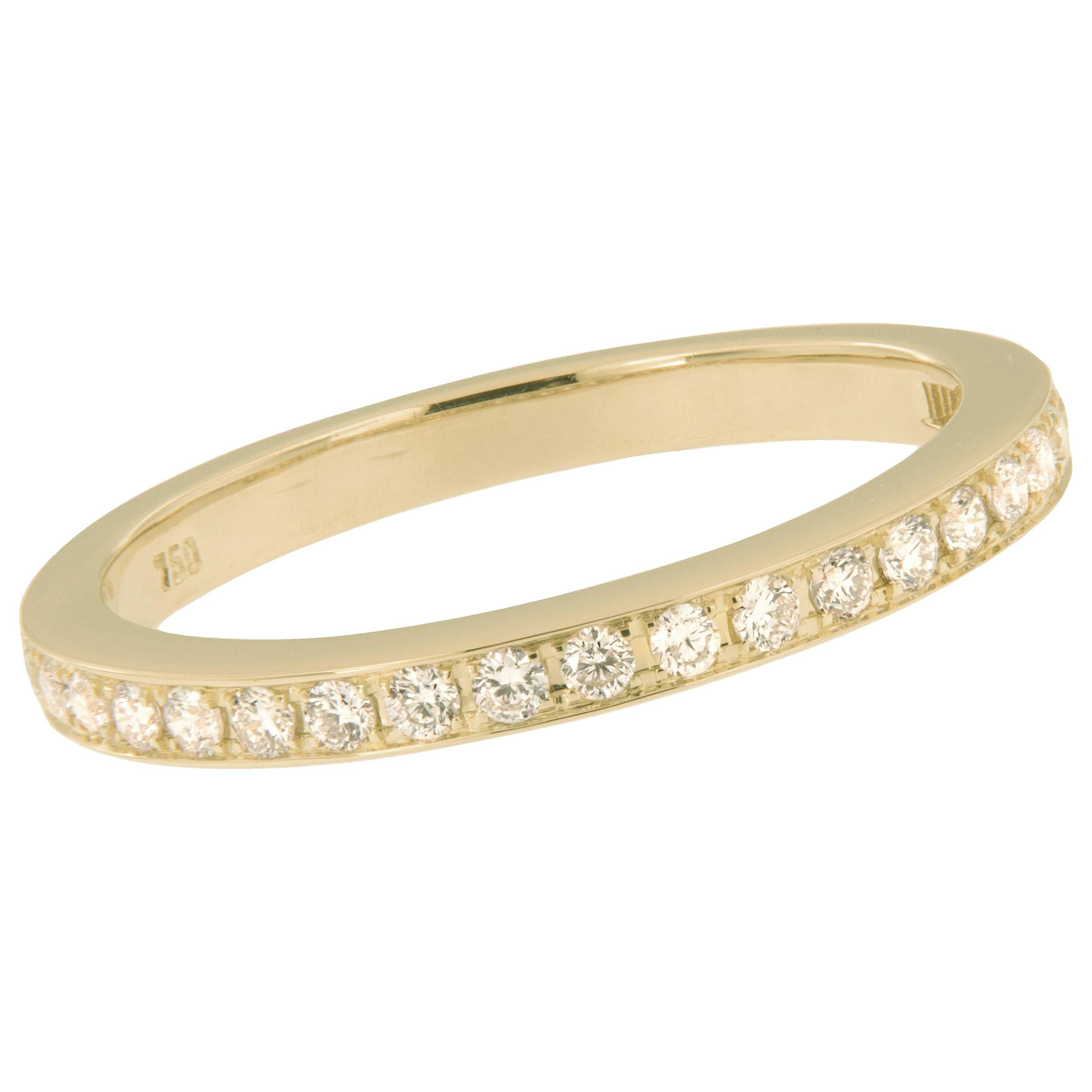 Swiss Made 18 Karat Yellow Gold and Diamond Band