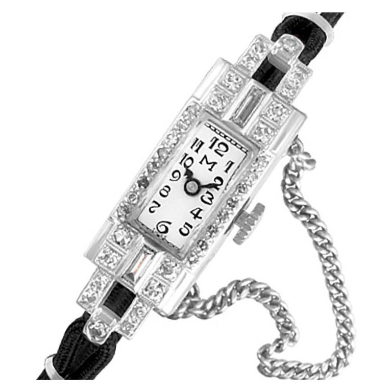 Swiss Made Cocktail Watch with Diamonds Platinum Manual at 1stDibs