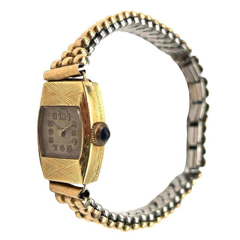 American Swiss Made Rolled Gold Plate Art Deco Women's Watch by Gruen w/ Wristband For Sale
