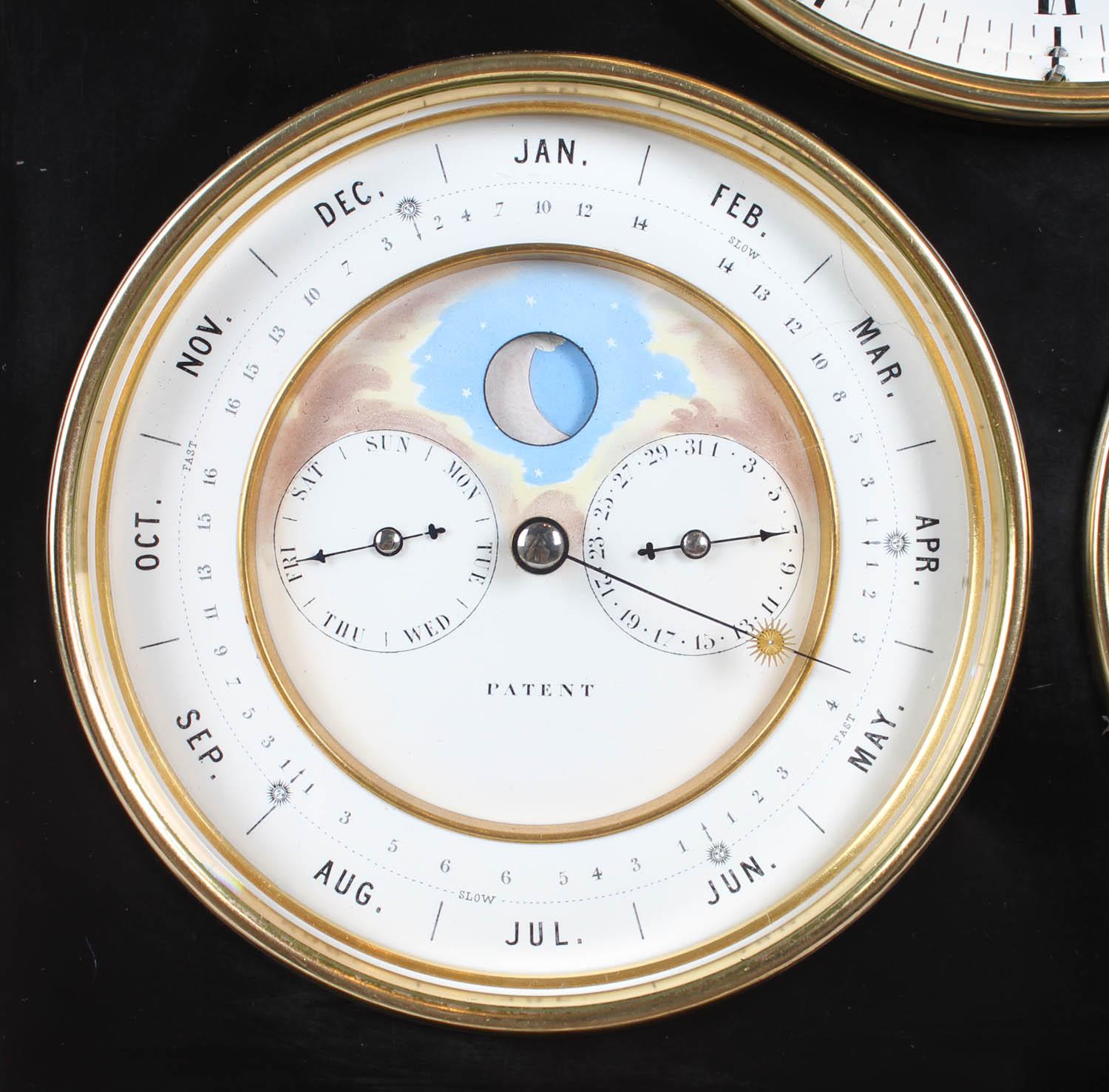 Schweizer Kaminuhr:: Barometer:: Mondphase und Ewiger Kalender:: 19 (Napoleon III.) im Angebot