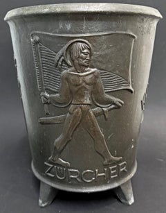 "Swiss Marksmanship Competition, 1937", Cast Iron Urn, Swiss Art Deco