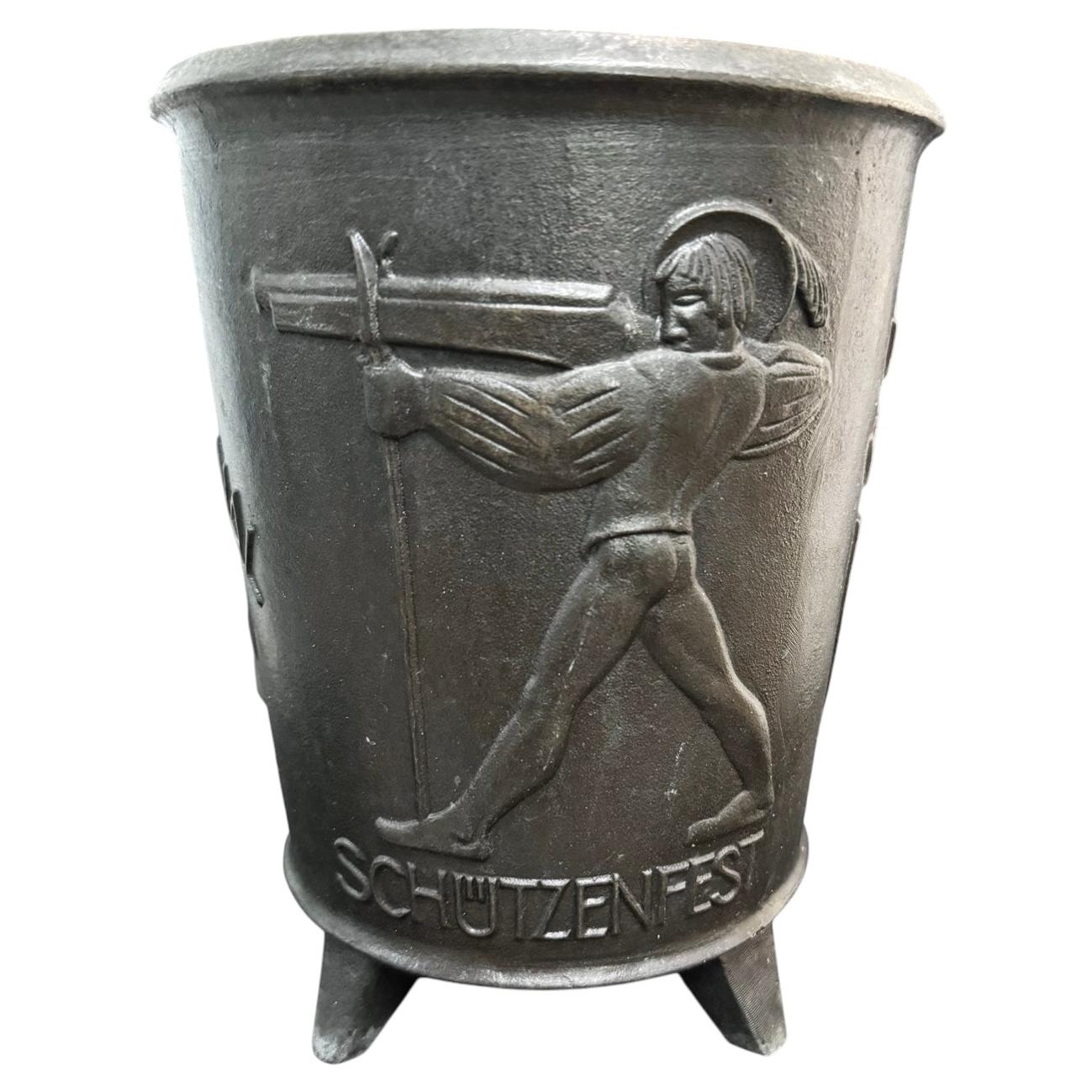 "Swiss Marksmanship Competition, 1937", Cast Iron Urn, Swiss Art Deco