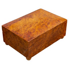 Swiss Mechanical Russian Olive Burl Wood Walnut Music and Trinket Box