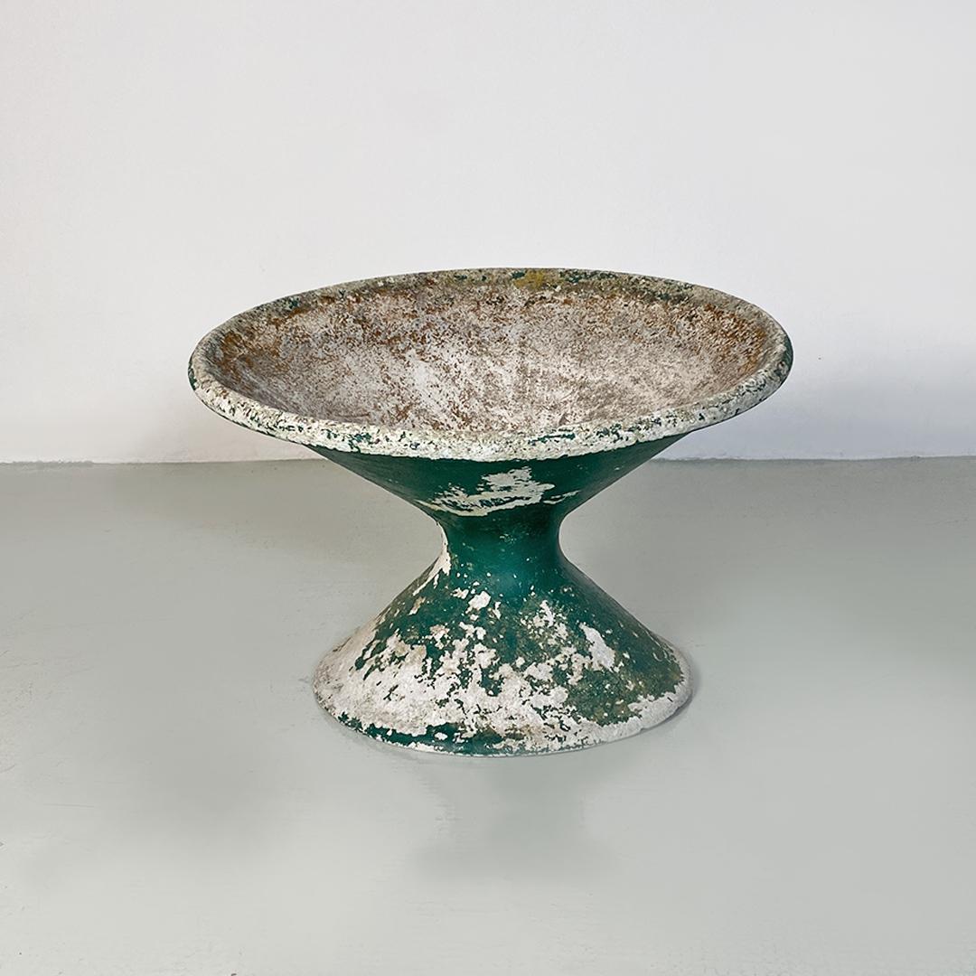 Swiss Mid Century Conical Green Concrete Diable Planter by Willy Gulh 1950 For Sale 5