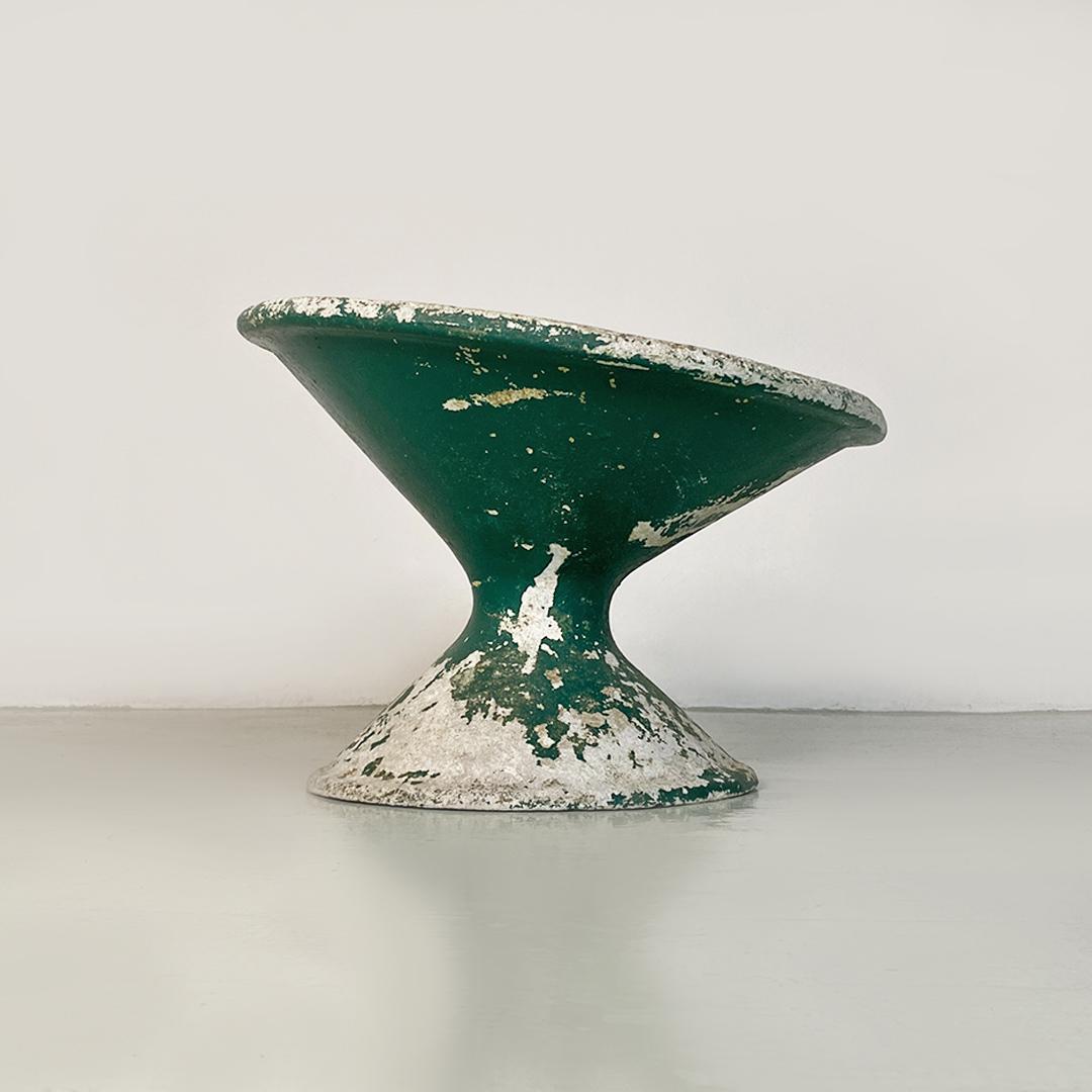 Mid-20th Century Swiss Mid Century Conical Green Concrete Diable Planter by Willy Gulh 1950 For Sale