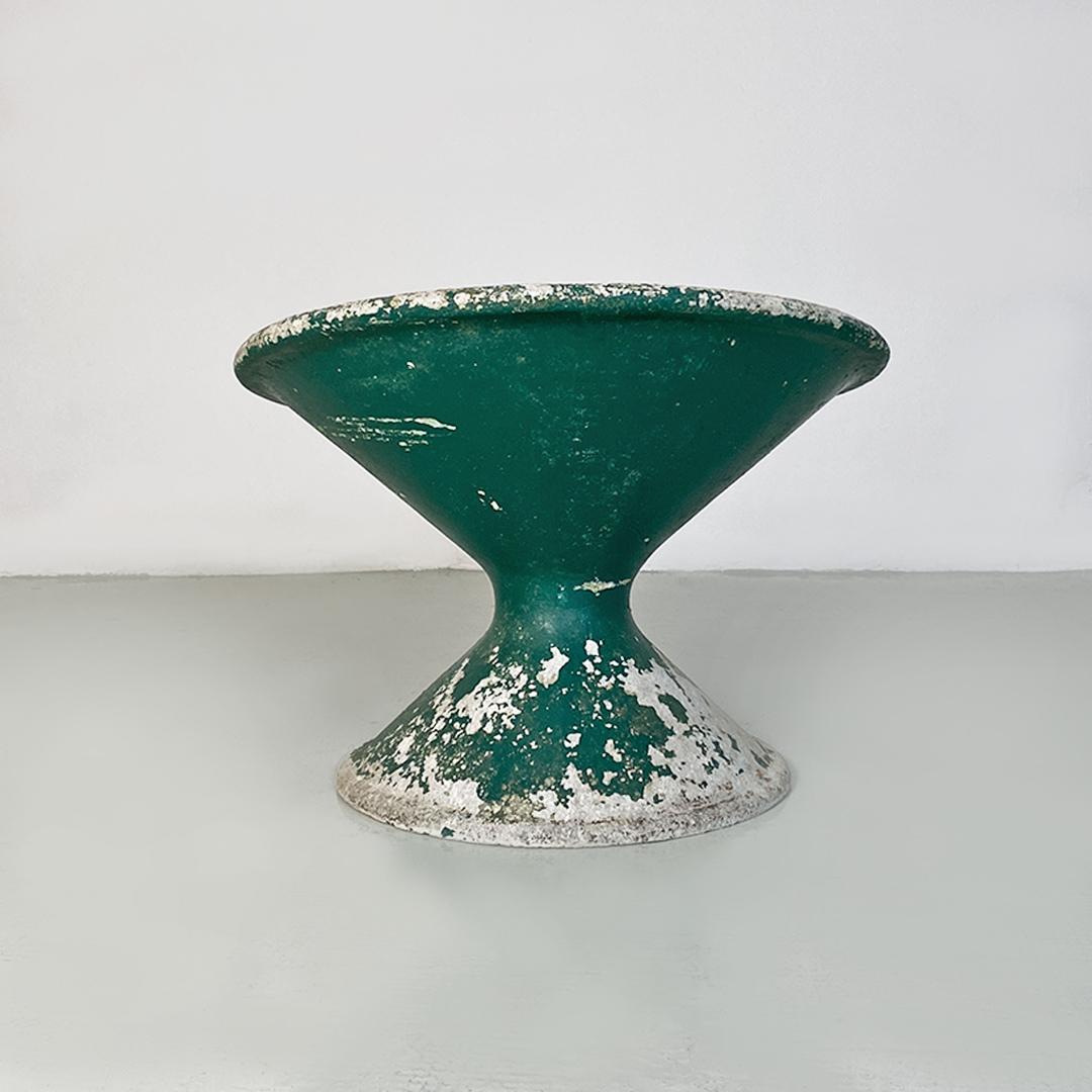 Swiss Mid Century Conical Green Concrete Diable Planter by Willy Gulh 1950 For Sale 1