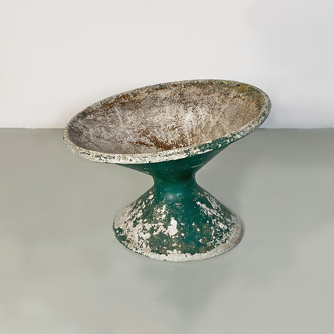 Swiss Mid Century Conical Green Concrete Diable Planter by Willy Gulh 1950 For Sale 2