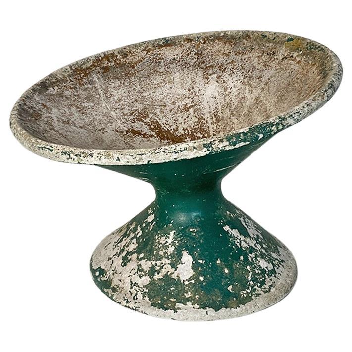 Swiss Mid Century Conical Green Concrete Diable Planter by Willy Gulh 1950