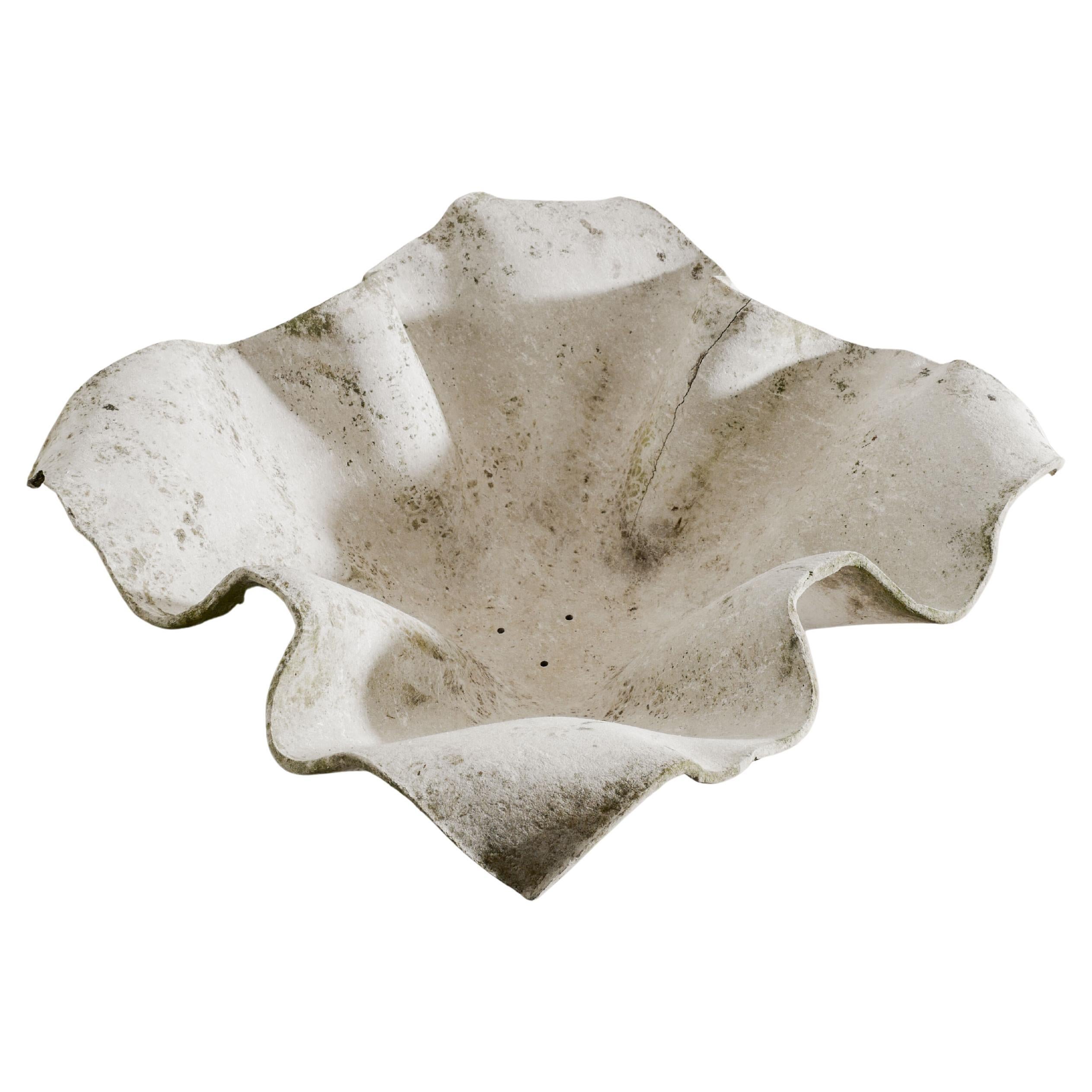 Swiss Mid Century Handkerchief Concrete Planter by Willy Guhl for Eternite AG For Sale