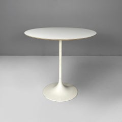 Swiss mid-century modern white laminate and metal coffee table by Vitra, 1960s