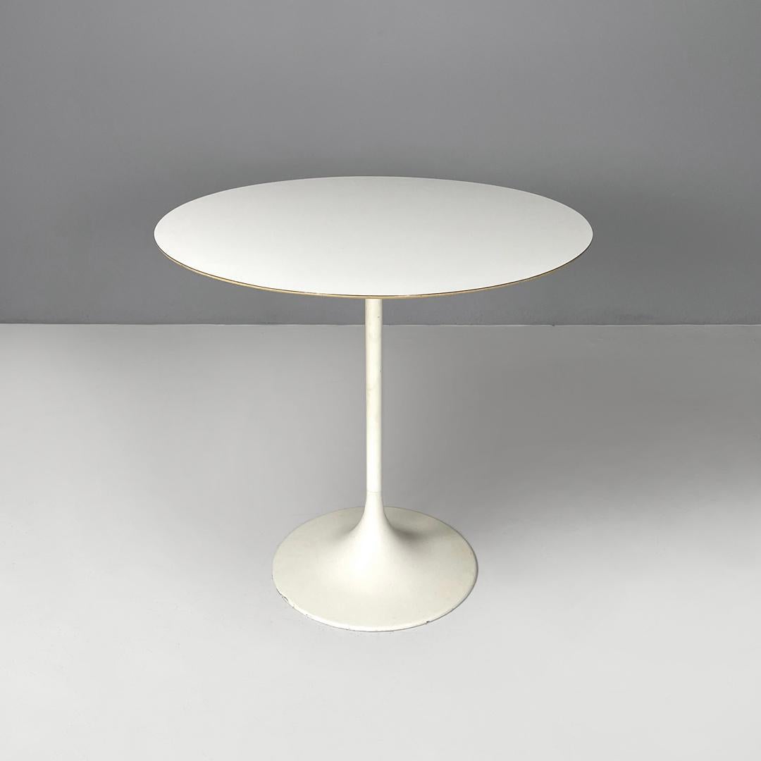 Mid-Century Modern Swiss mid-century modern white laminate and metal coffee table by Vitra, 1960s For Sale