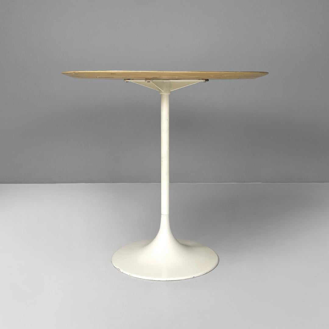 Mid-20th Century Swiss mid-century modern white laminate and metal coffee table by Vitra, 1960s For Sale