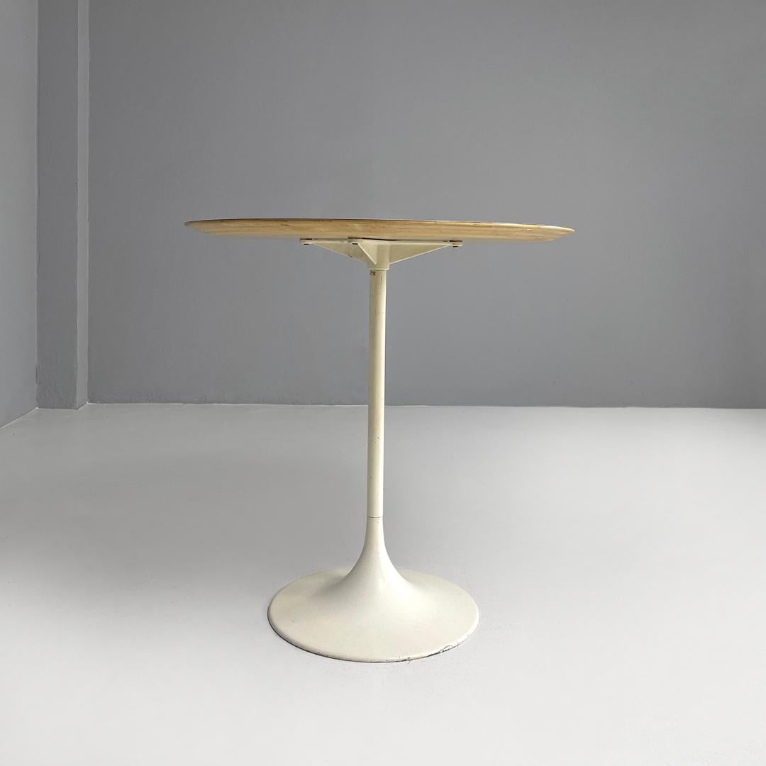 Metal Swiss mid-century modern white laminate and metal coffee table by Vitra, 1960s For Sale