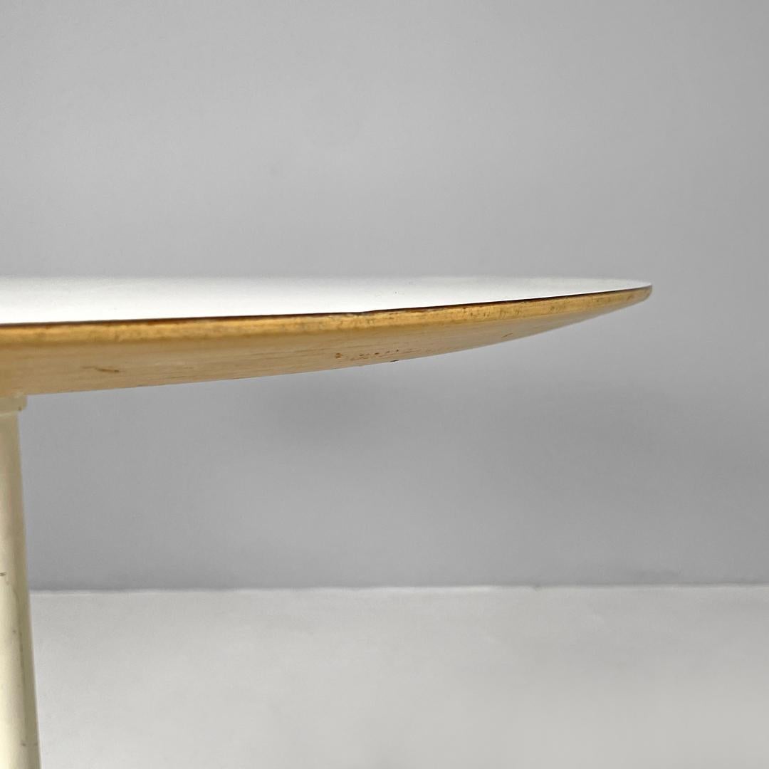 Swiss mid-century modern white laminate and metal coffee table by Vitra, 1960s For Sale 3
