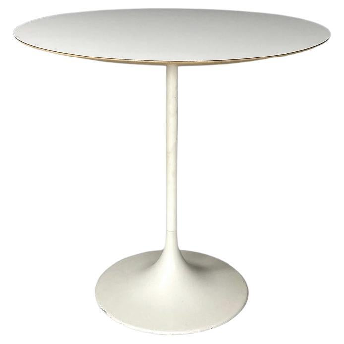 Swiss mid-century modern white laminate and metal coffee table by Vitra, 1960s For Sale