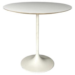 Used Swiss mid-century modern white laminate and metal coffee table by Vitra, 1960s