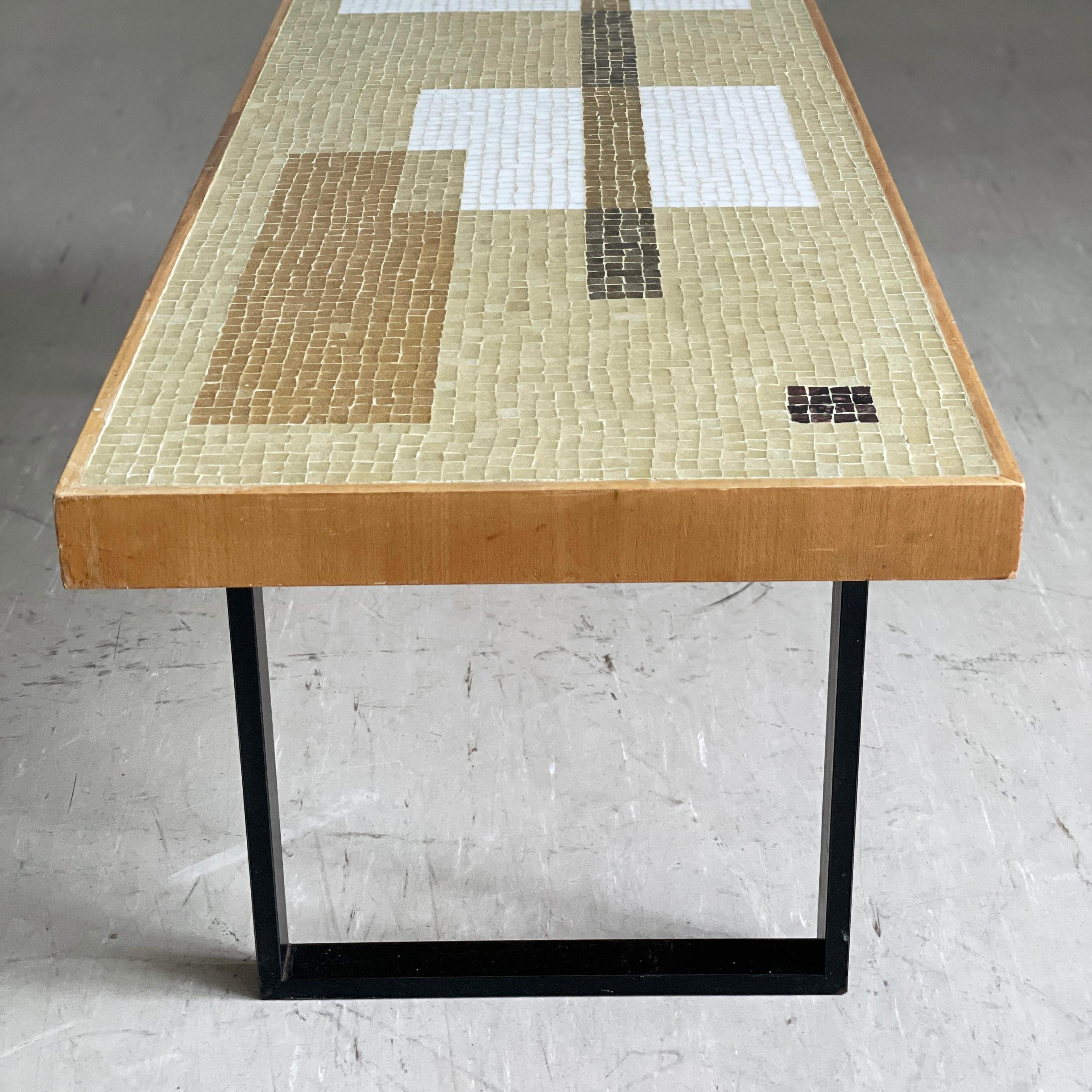 Swiss Mid Century Mosaic Coffee Table For Sale 4