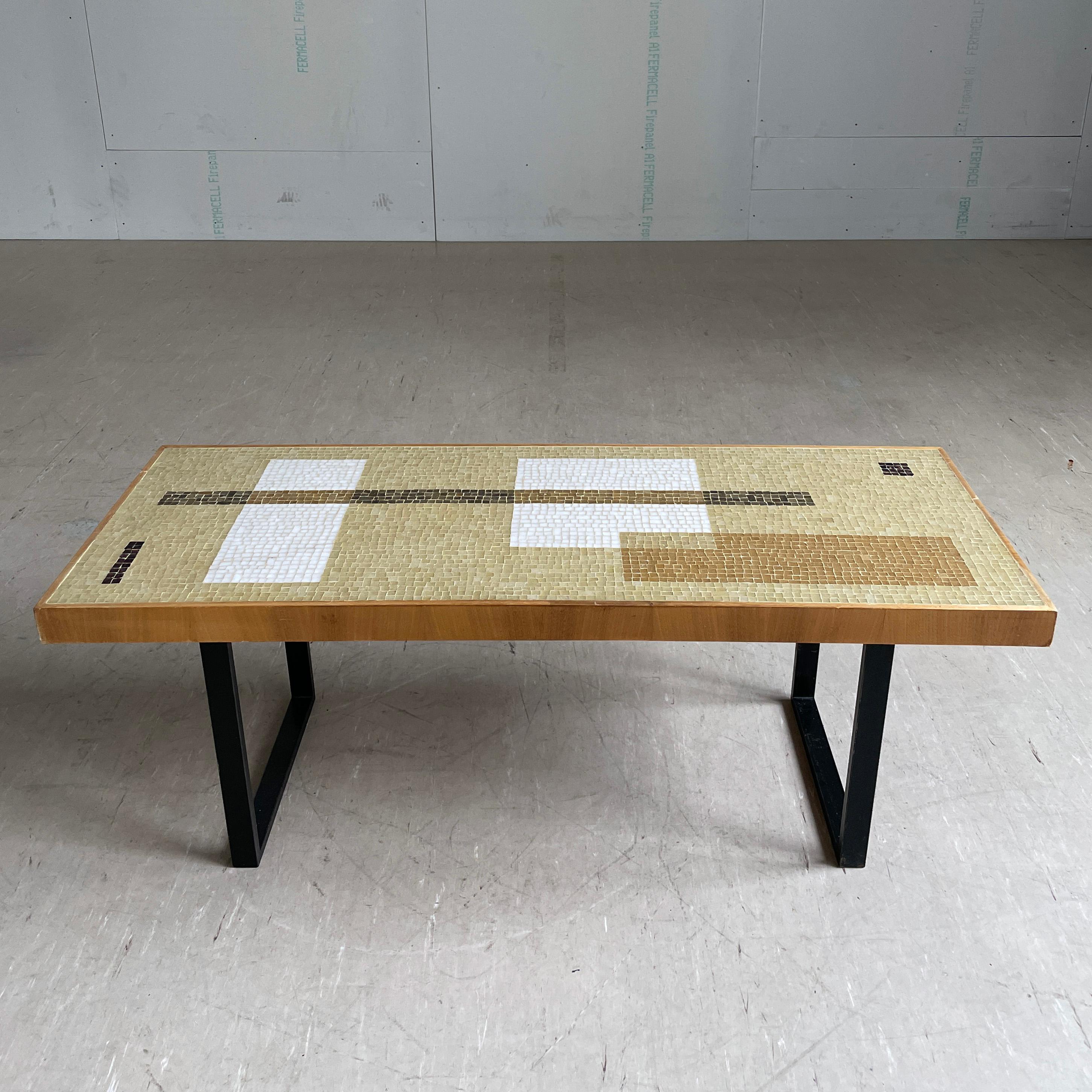 Swiss Mid Century Mosaic Coffee Table In Good Condition For Sale In Bern, CH
