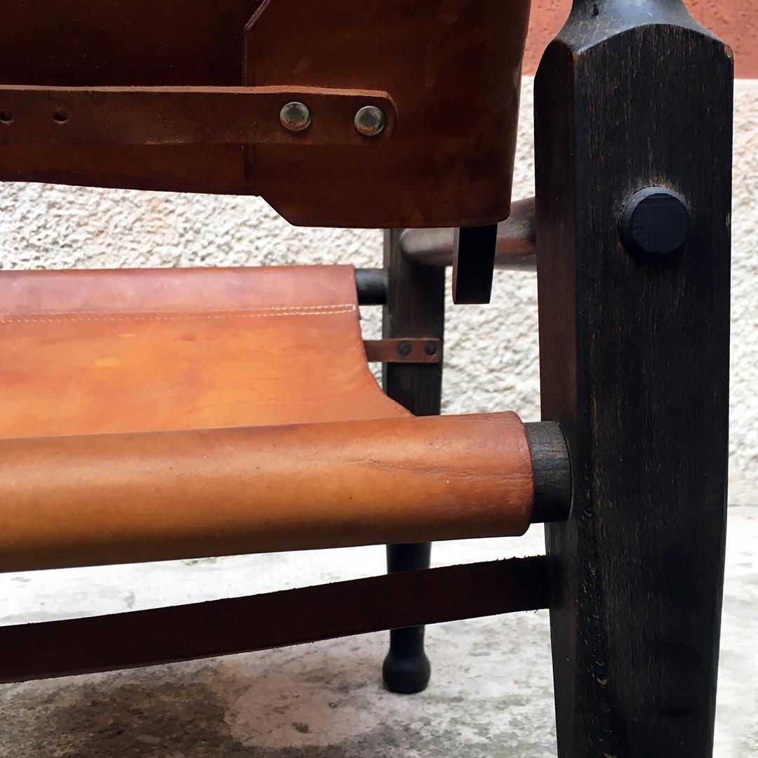 Leather Swiss Mid-Century Safari Chair by Wilhelm Kienzle for Wohnbedarf, 1930s