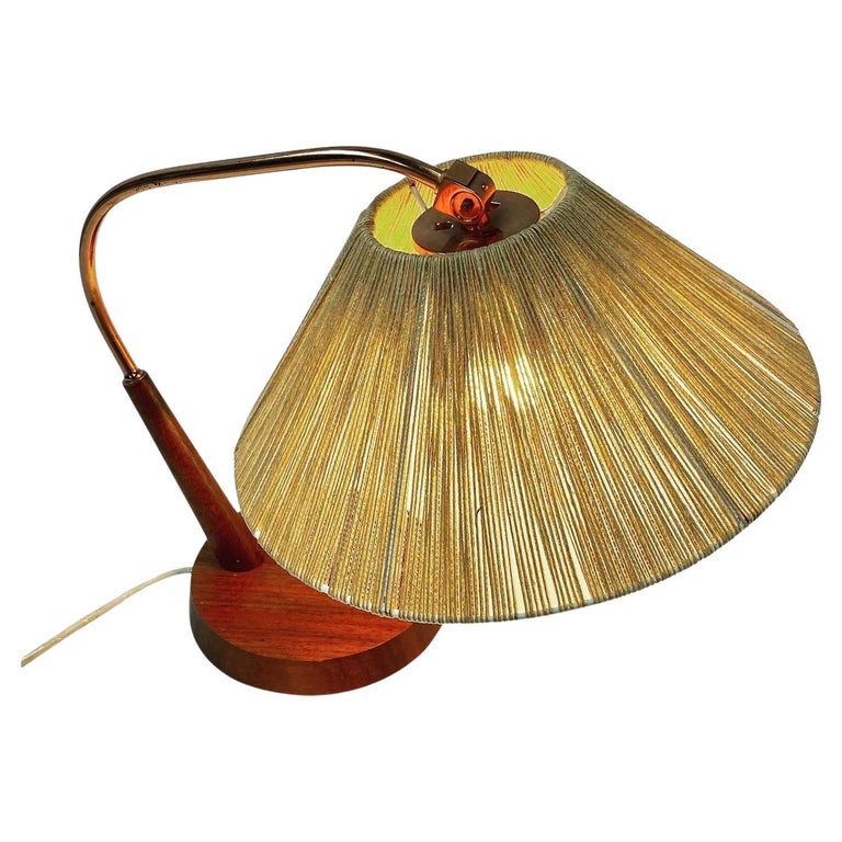 Swiss Mid-Century Teak and Brass Table Lamp by Frits Muller for Temde  Leuchten. For Sale at 1stDibs