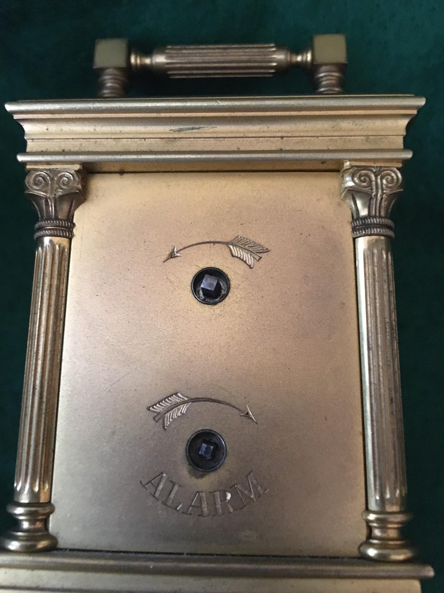Neoclassical Revival Swiss Miniature Striking Carriage Clock w/Push Repeat fr. Black Starr & Frost NY For Sale