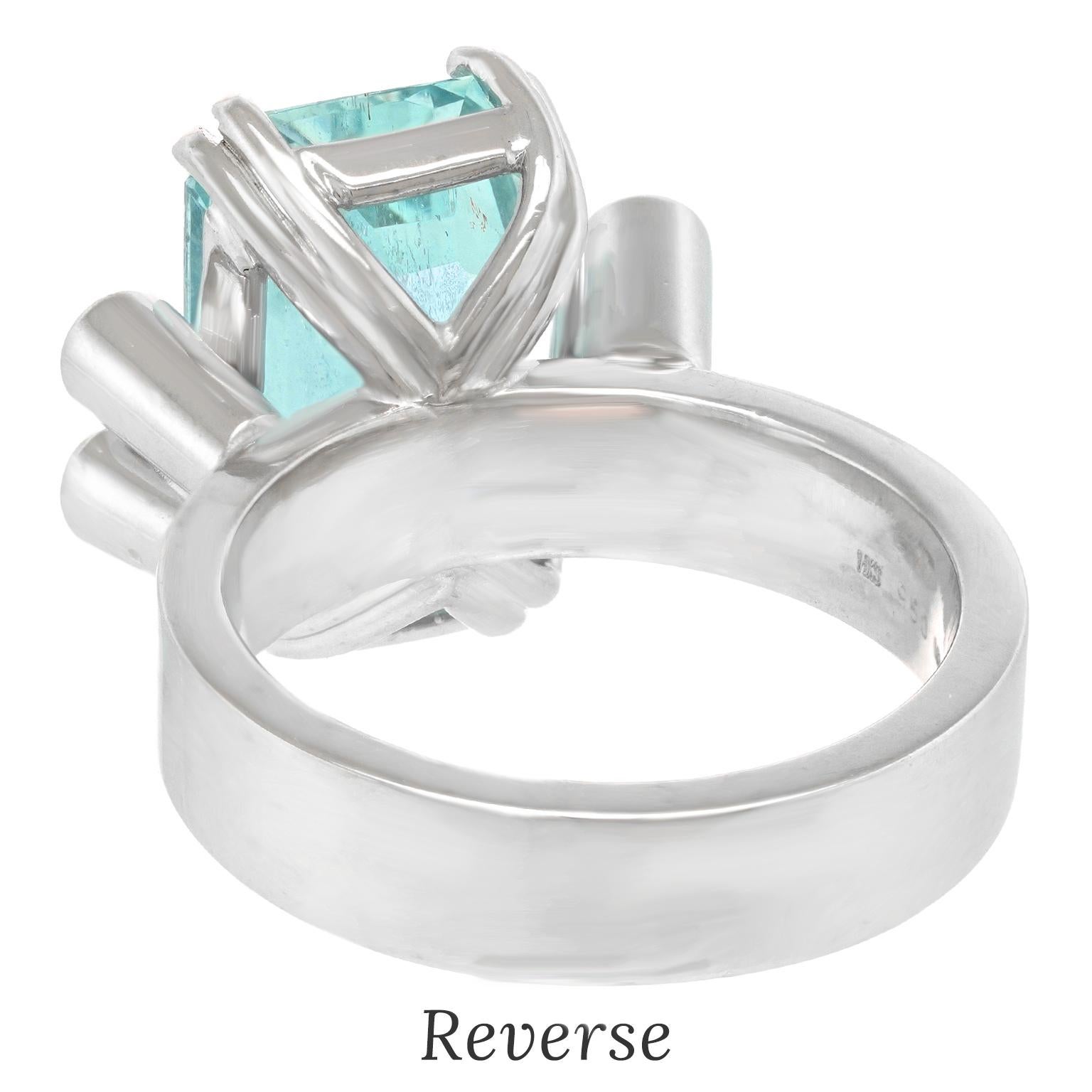 Swiss Modern 8.0ct Aquamarine and Diamond Ring by Killer For Sale 1